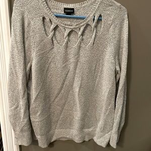 Soft Torrid Sweater with Neckline Cutout Detail